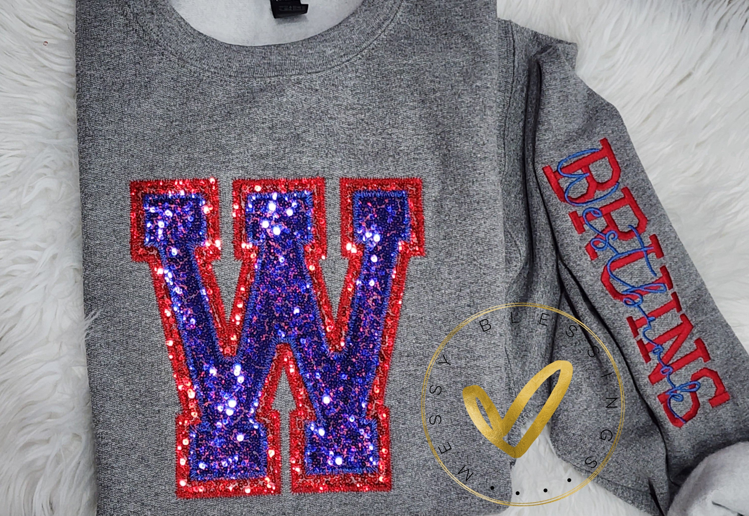 BRUINS sequin crew