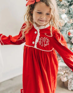 red ruffle nightgown