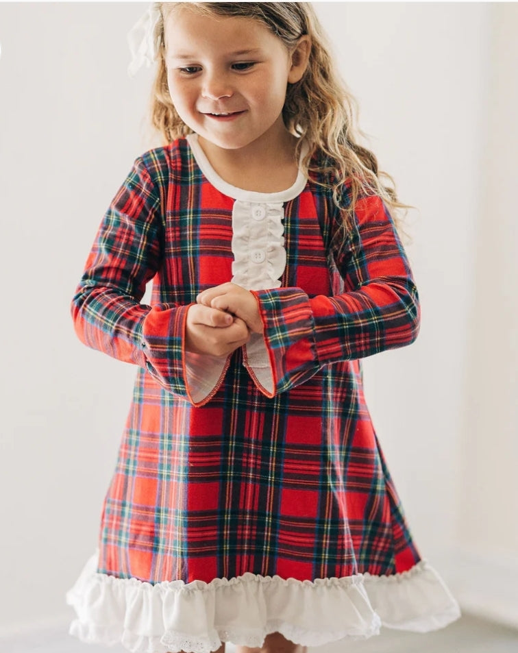 Tartan ruffle nightgown