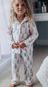 Pink Tree Button Down Jammies