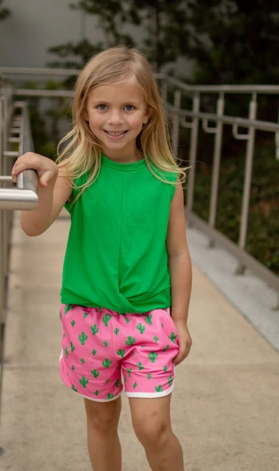 Pink Cactus Track Shorts