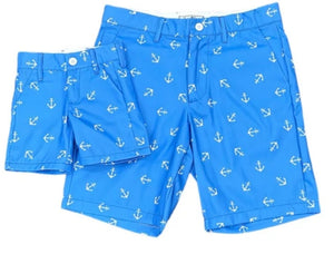 French Blue Anchors Golf Shorts