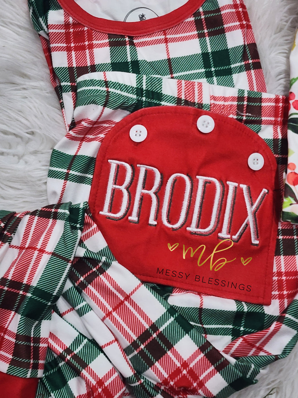 Christmas Plaid Buttflap Jammies