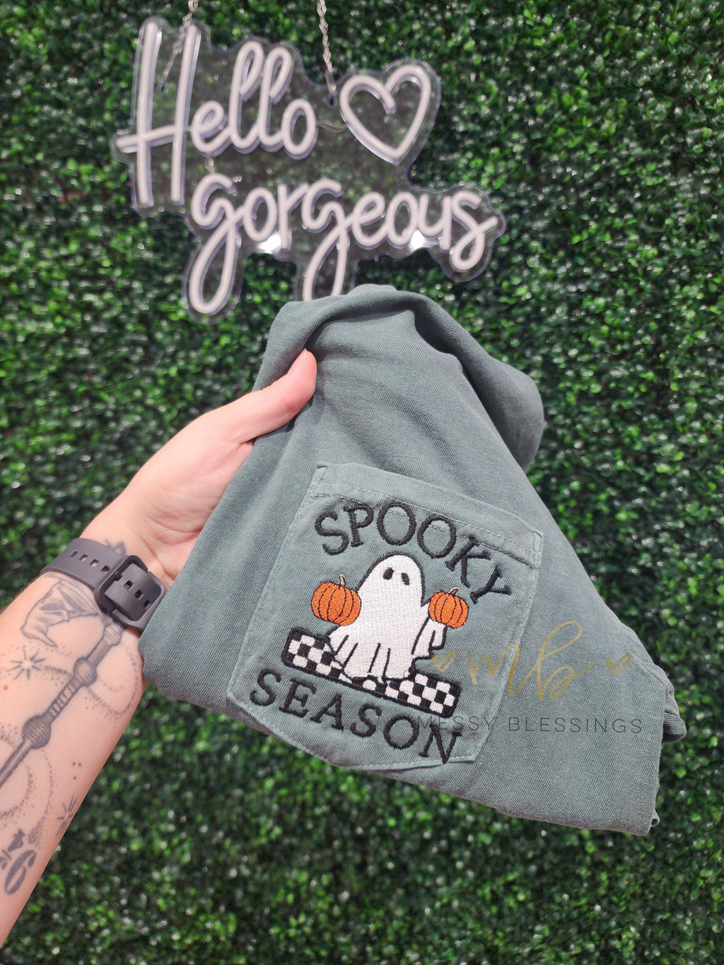 Spooky Season Ghost pocket tee