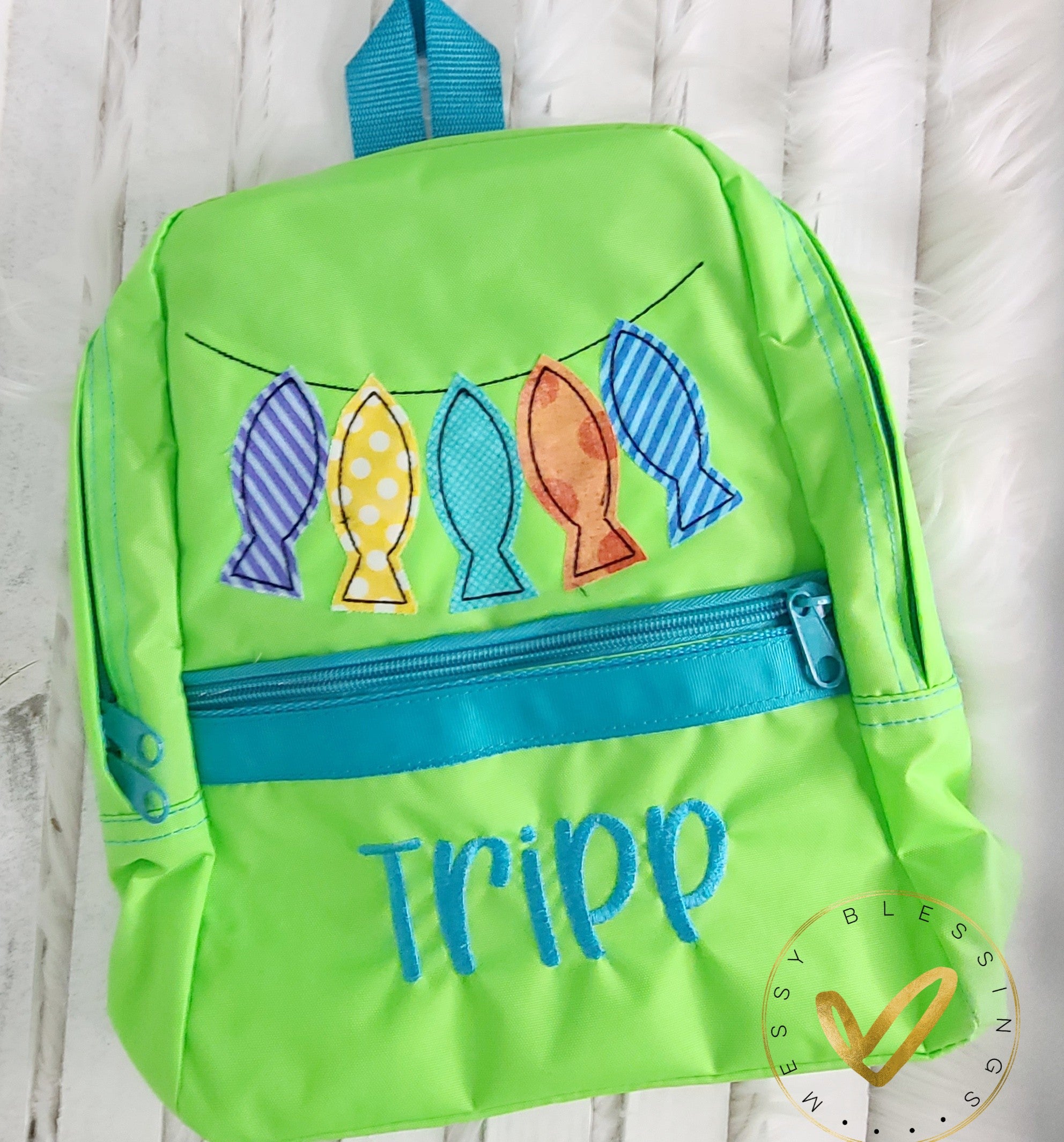 Seersucker Backpack- Applique