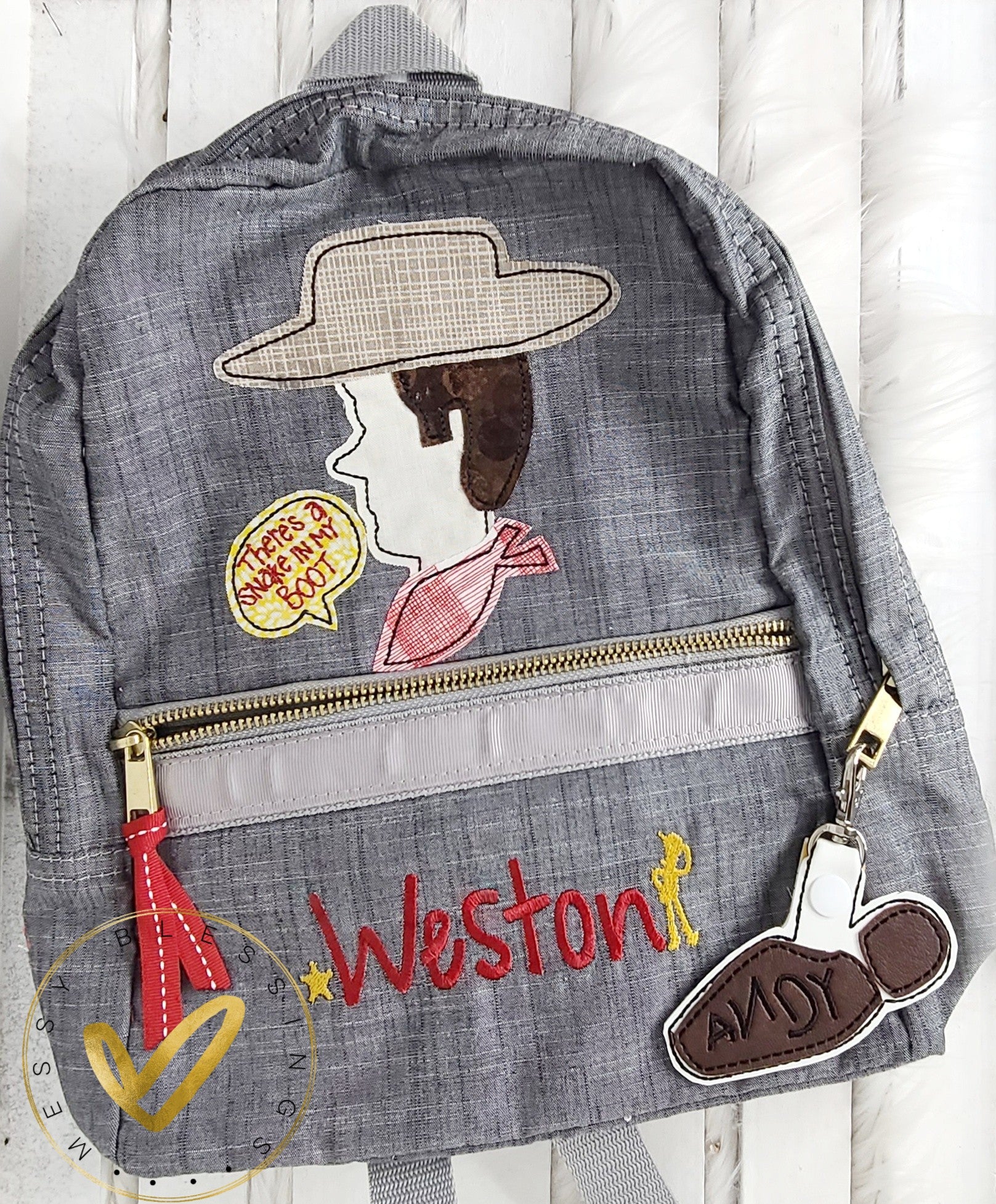 Seersucker Backpack- Applique