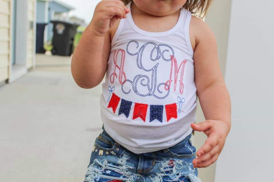 Patriotic Pennant Monogram