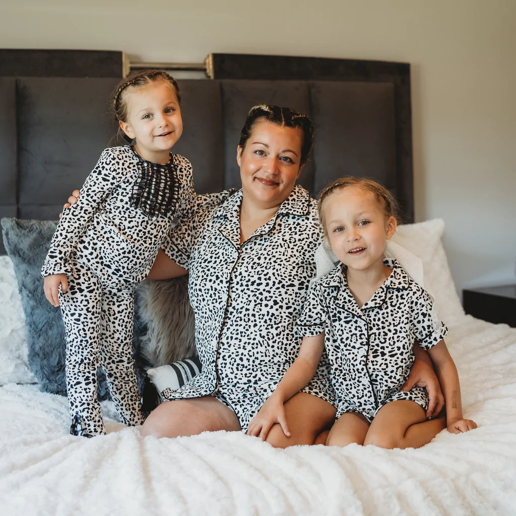 Leopard Ruffle Butt flap Pajamas