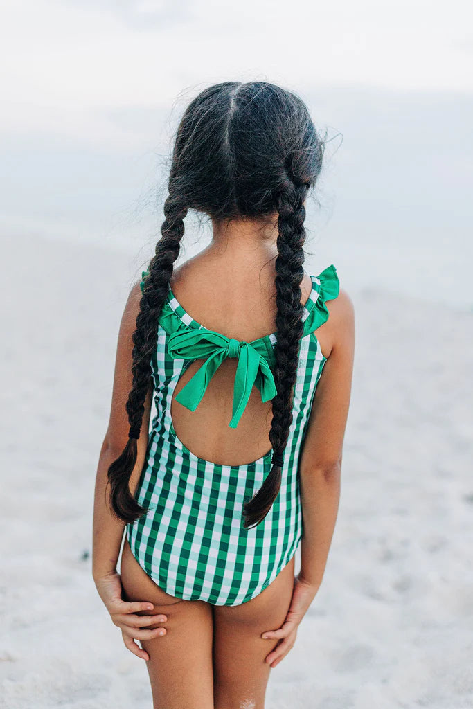 Bow Back- Green Gingham