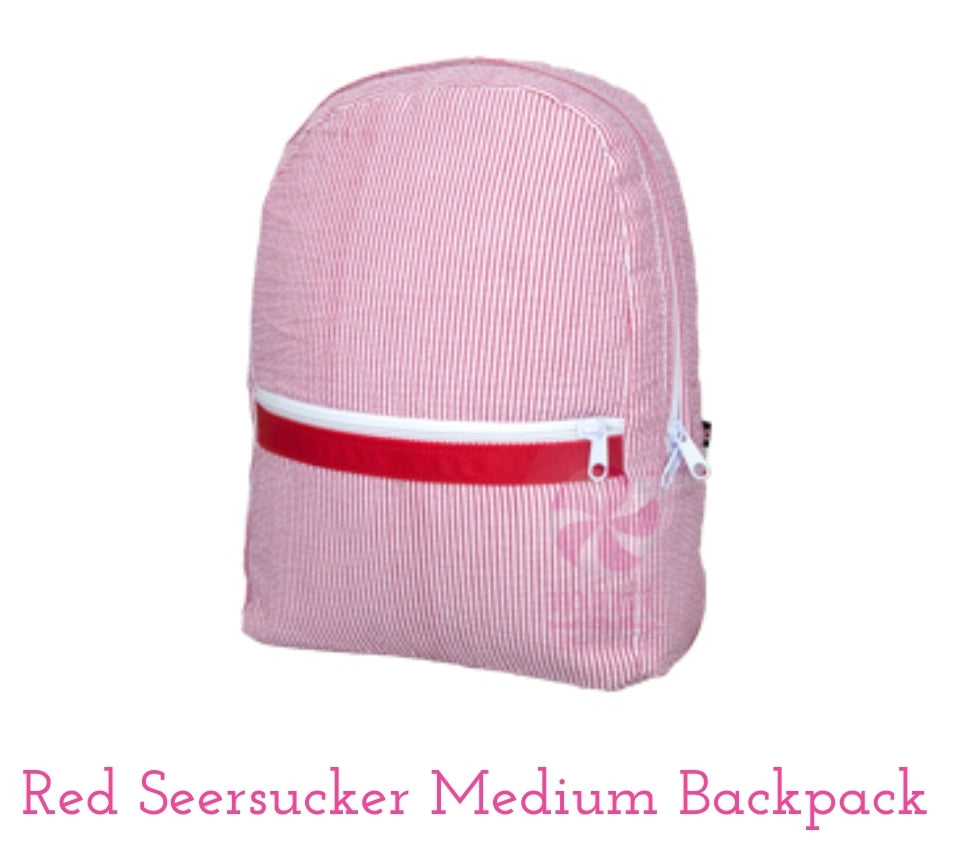 Seersucker Backpack-NAMES ONLY