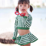 Skirt Bikini- Green Gingham