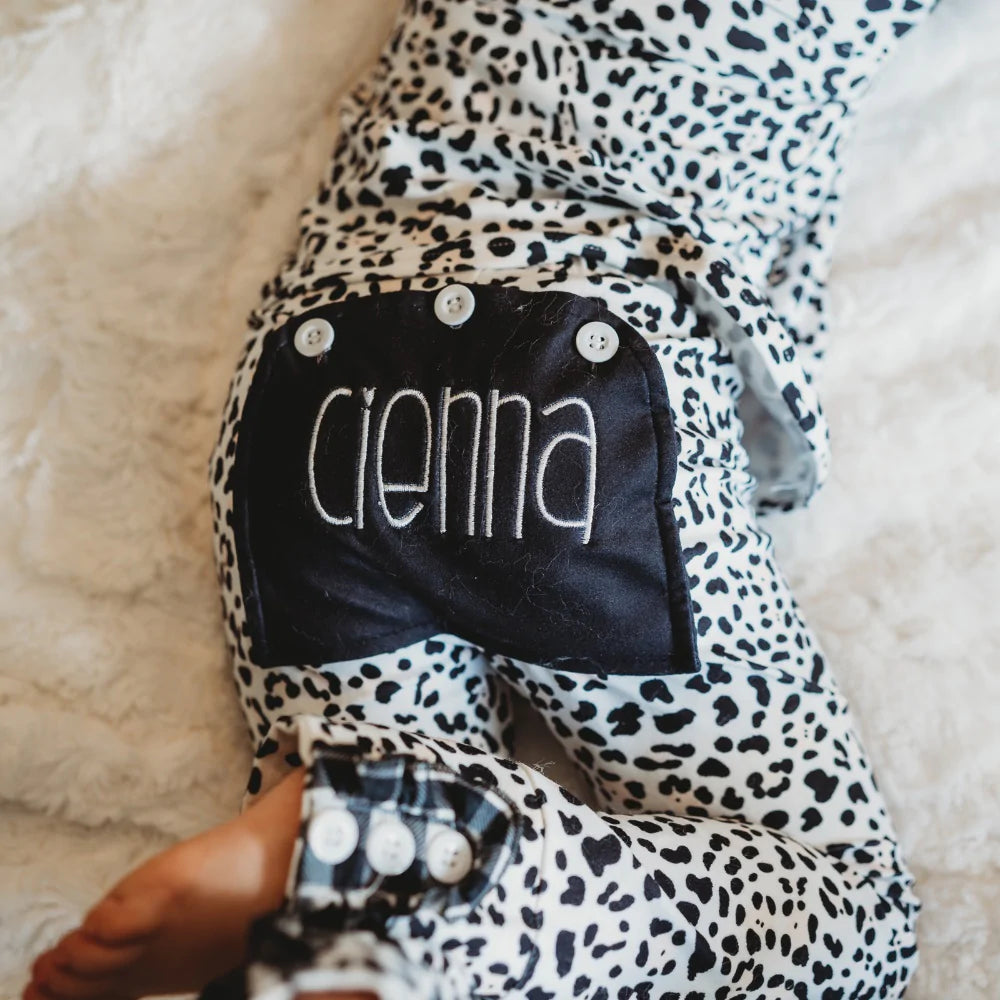 Leopard Ruffle Butt flap Pajamas