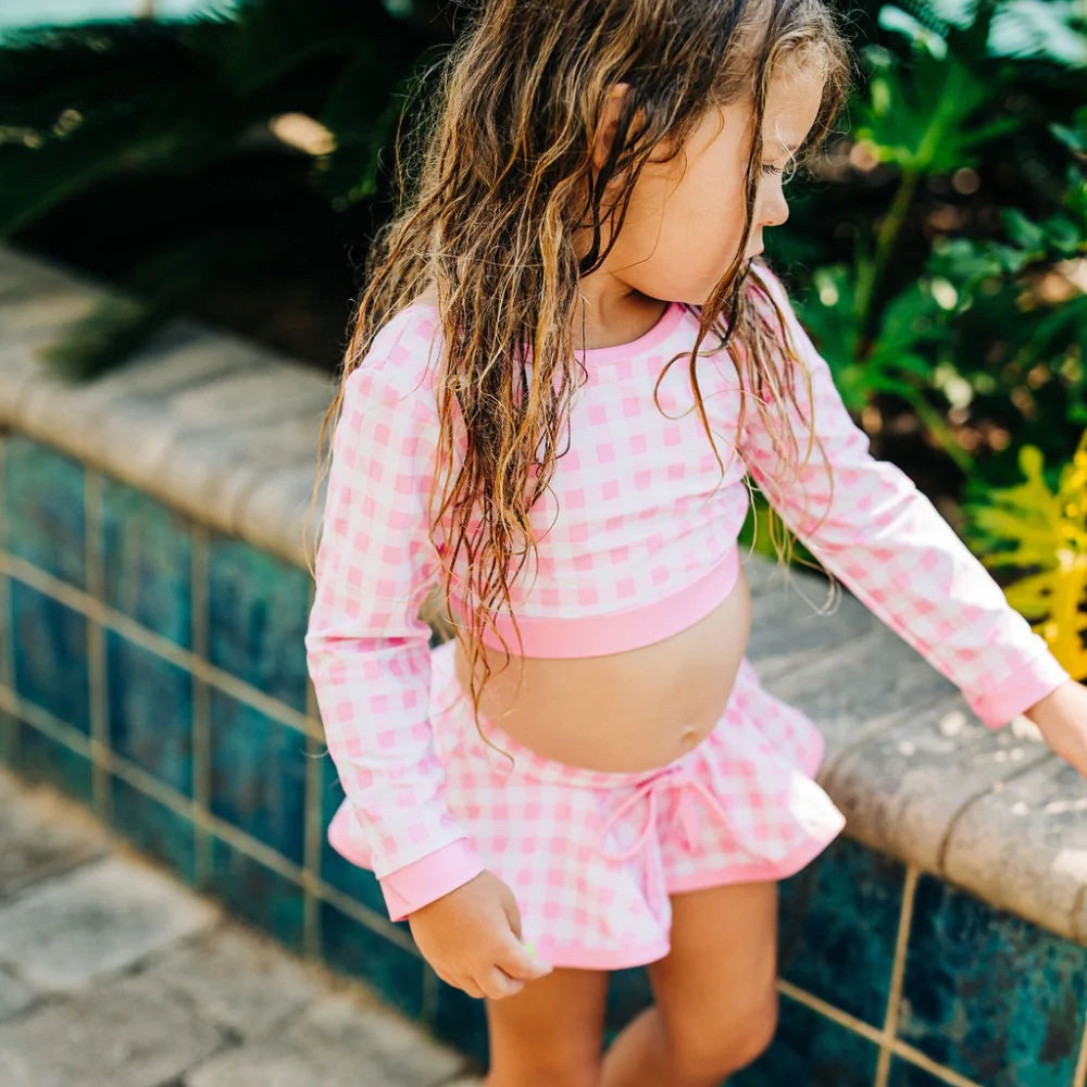 Skirt Bikini- Pink Gingham